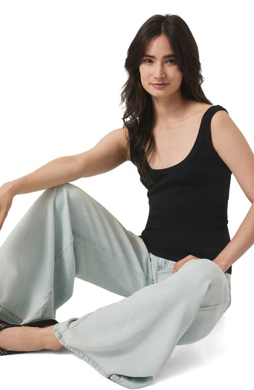 Splendid Faye Scoop Neck Tank In Black