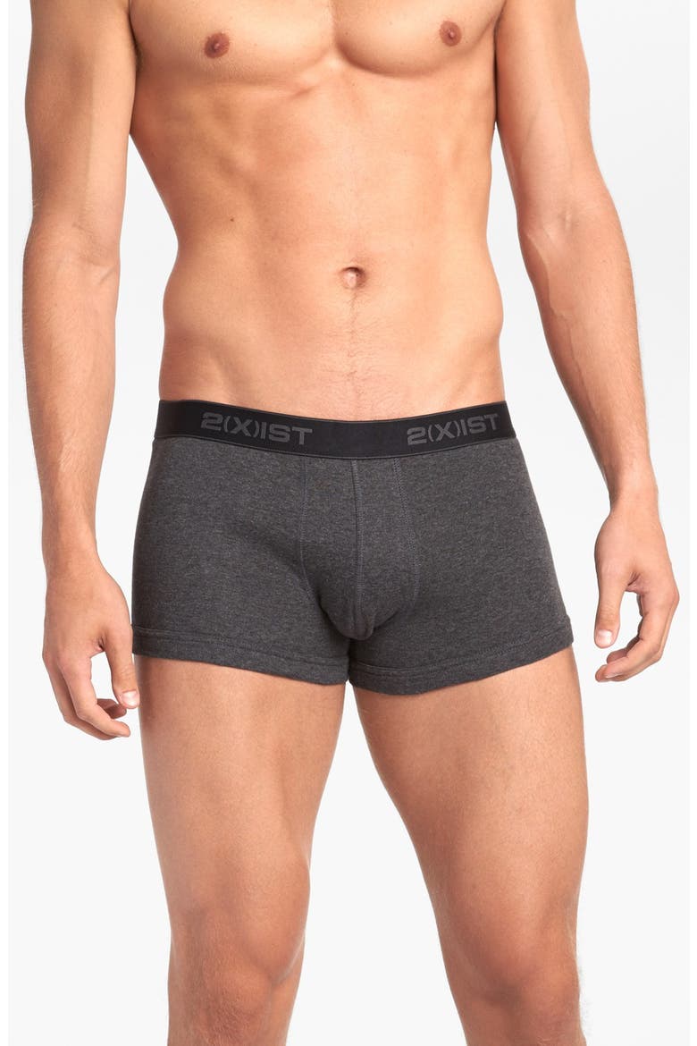 3-Pack Cotton No Show Trunks, Alternate, color, BLACK/ CHARCOAL/ RED