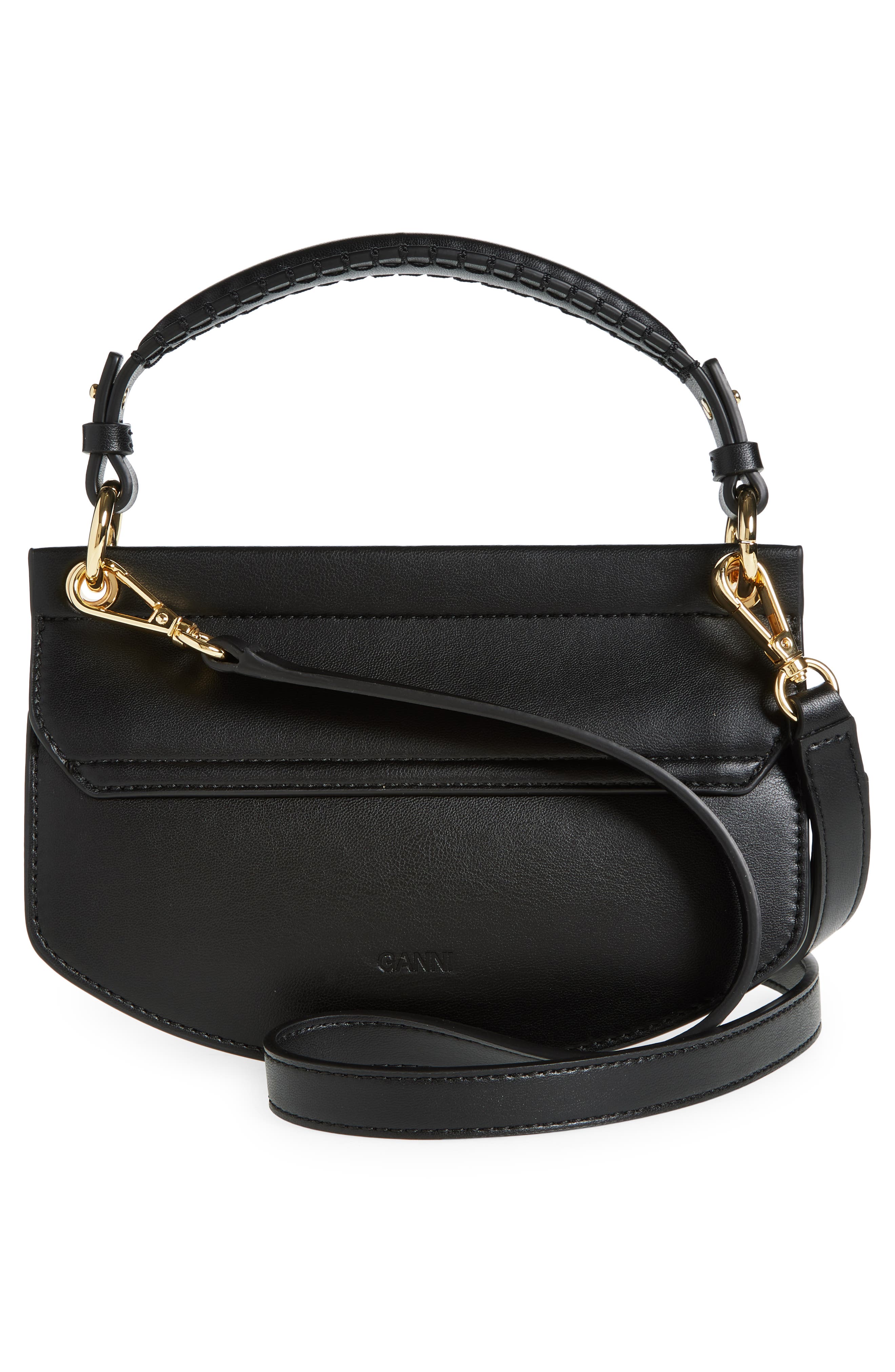 Ganni Apo-G Leather Crossbody Bag, Alternate, color, 