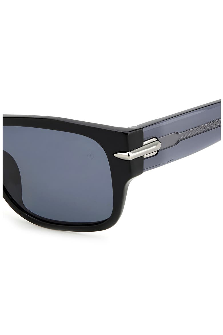 55mm Rectangular Sunglasses, Alternate, color, BLACK