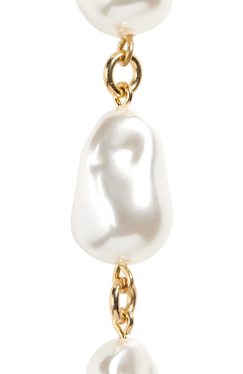 Lele Sadoughi Baroque Faux Pearl Chain Belt, Alternate, color, Ivory