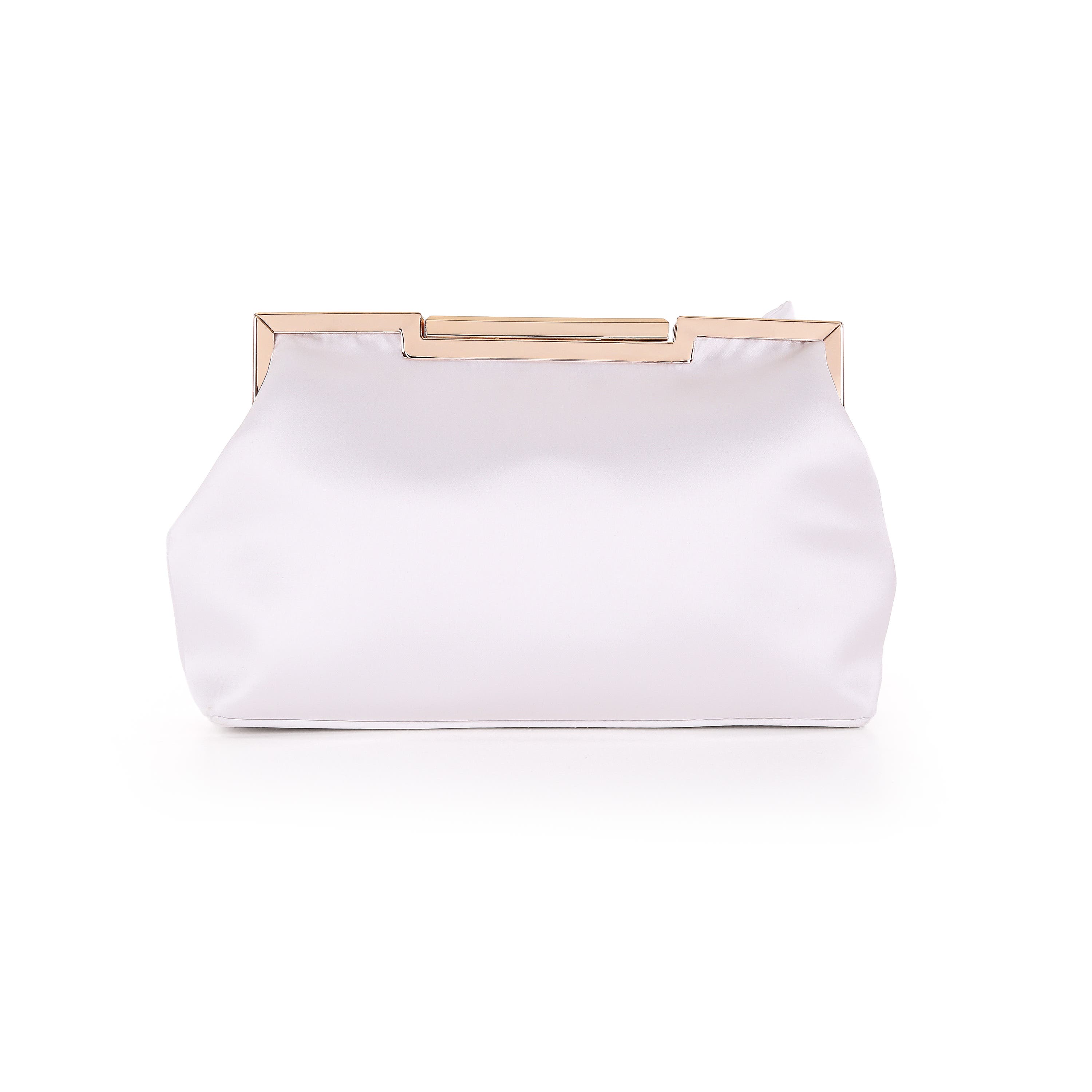 Visvien Satin Tie Pouch Clutch, Alternate, color, White