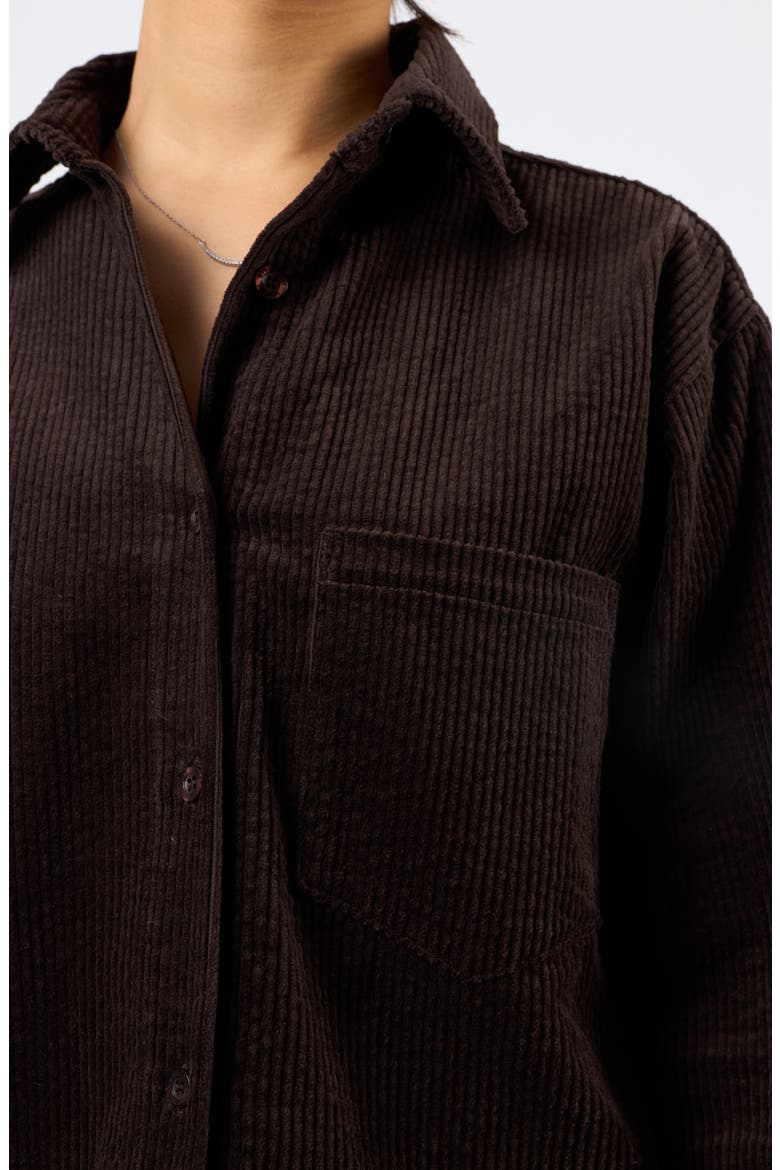 The Odyssey Crop Corduroy Shirt, Alternate, color, BROWN