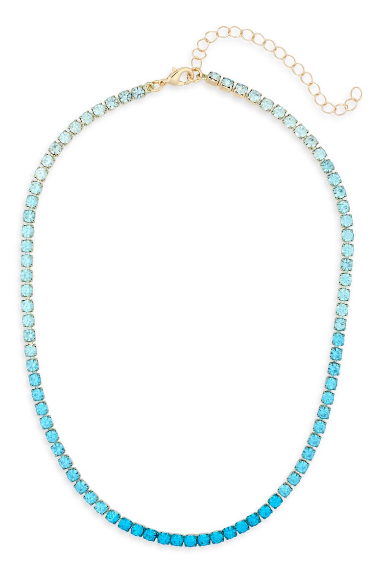 Crystal Tennis Necklace, Alternate, color, BLUE MULTI- GOLD