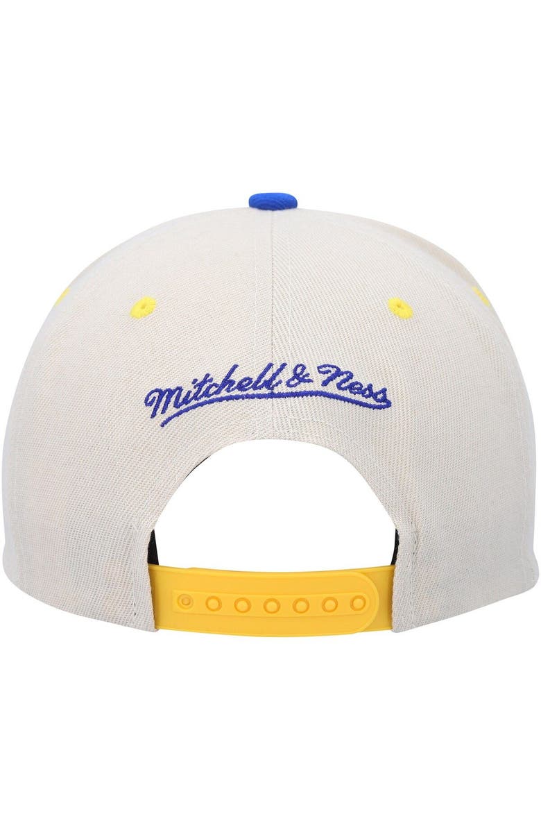 Mitchell & Ness Men's Mitchell & Ness Cream/Royal Golden State Warriors Hardwood Classics Pop Snapback Hat, Alternate, color, 