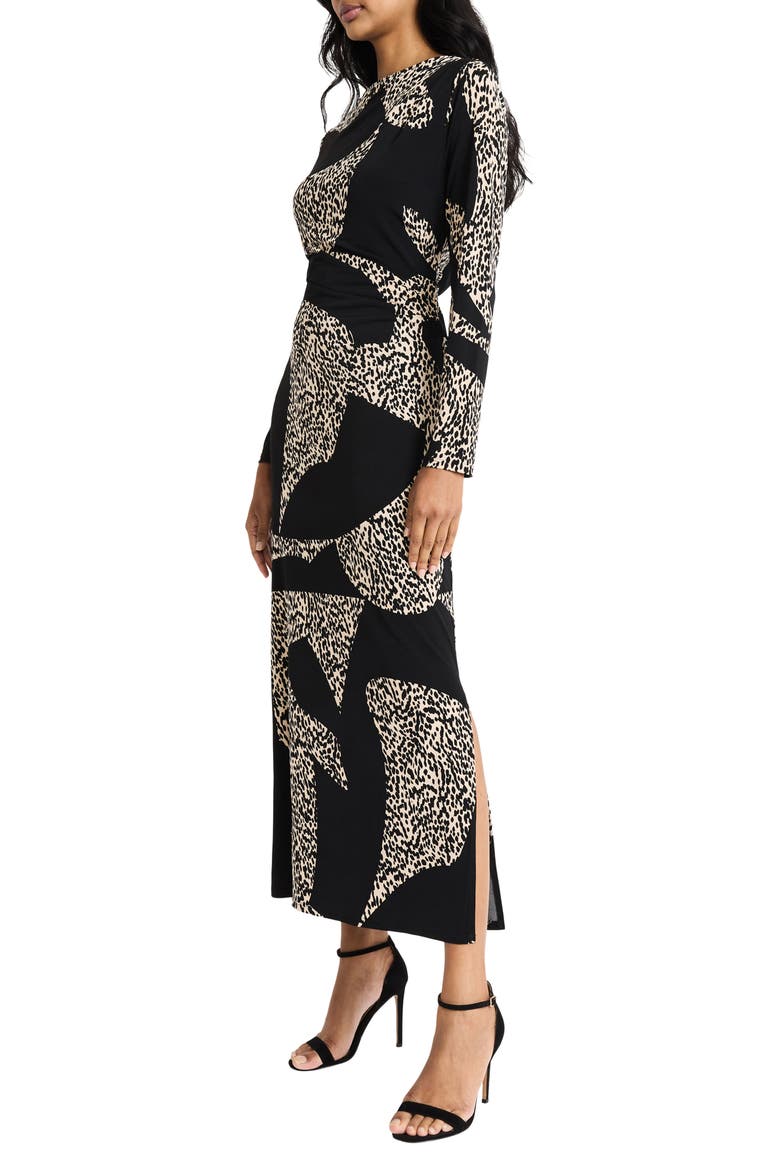 Colorblock Long Sleeve Maxi Dress, Alternate, color, BLACK CREAM
