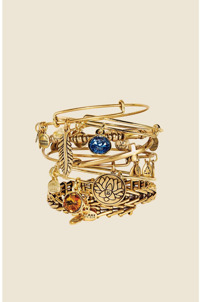 'Lotus Peace Petals' Expandable Wire Bangle, Alternate, color, RAFAELIAN SILVER