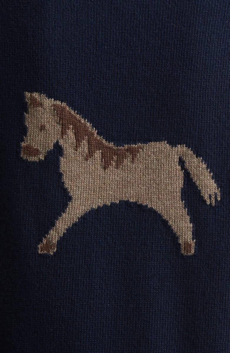 Thom Browne Classic Fit 4-Bar Short Sleeve Virgin Merino Wool Sweater, Alternate, color, Navy