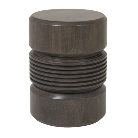 Round Ribbed Pedestal Side Table