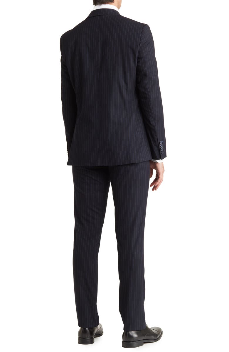 SOUL OF LONDON Navy Pinstripe Two Button Notch Lapel Suit, Alternate, color,