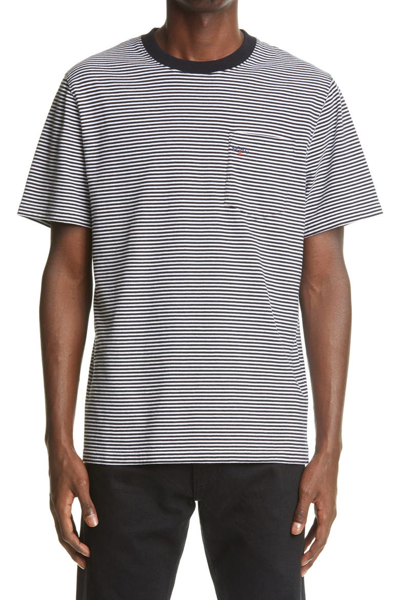 Stripe Pocket T-Shirt, Alternate, color, BLACK