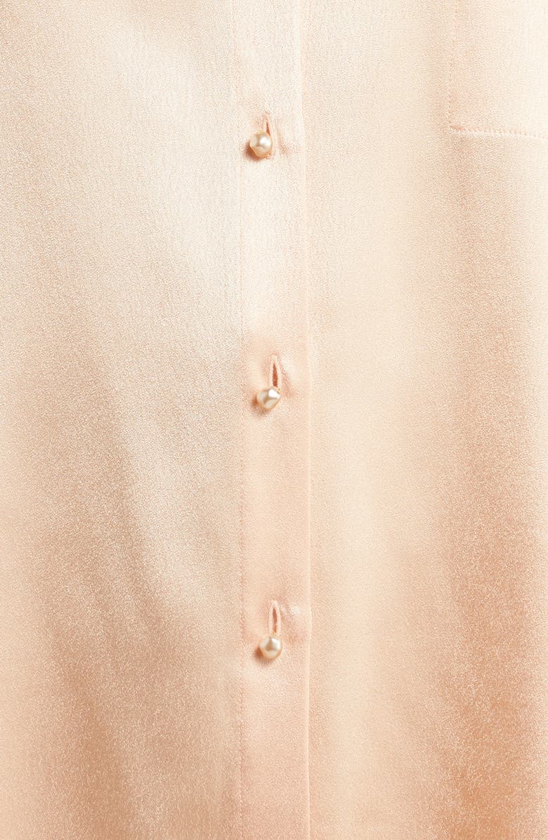Vince Relaxed Band Collar Button-Up Shirt, Alternate, color, Peach Opal