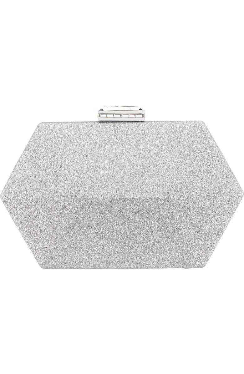 Nina Geometric Minaudiere, Main, color, Silver