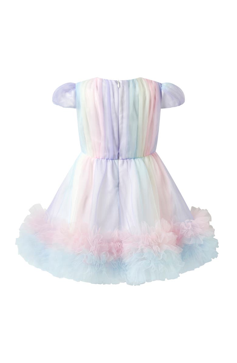 Rachel Riley Rainbow Tulle Party Dress, Alternate, color, Rainbow