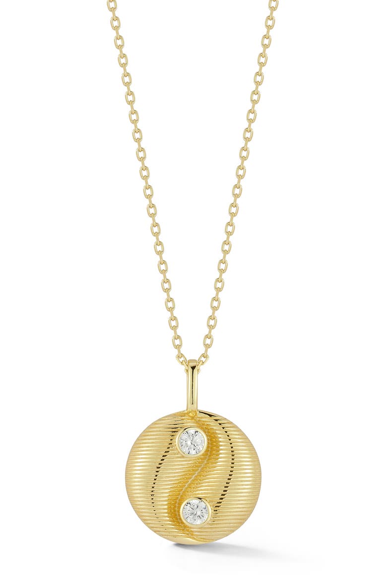 Yin Yang Pendant Necklace, Main, color, GOLD