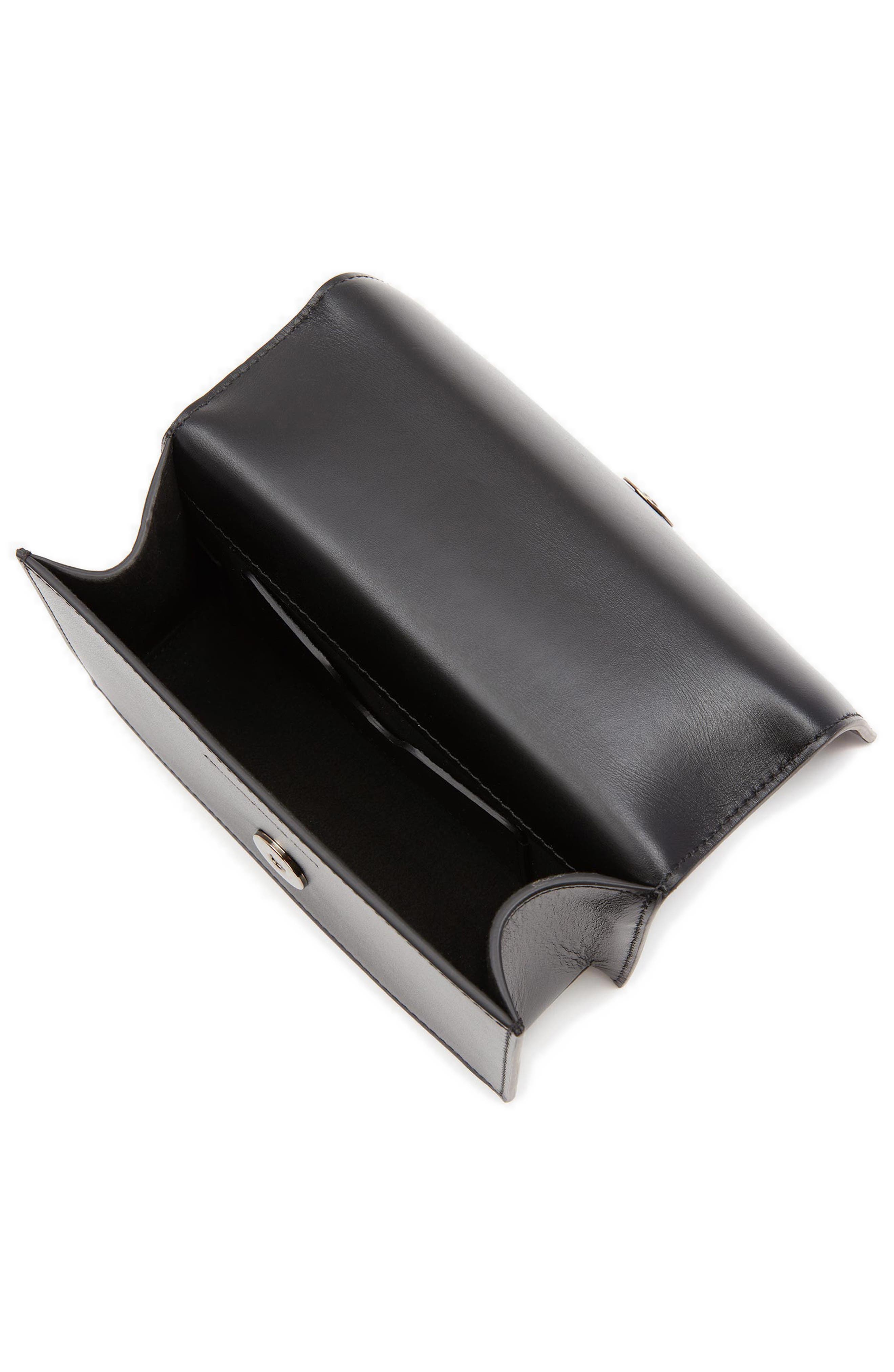 McQueen Alexander McQueen Mini Jewelled Leather Crossbody Bag, Alternate, color, Black