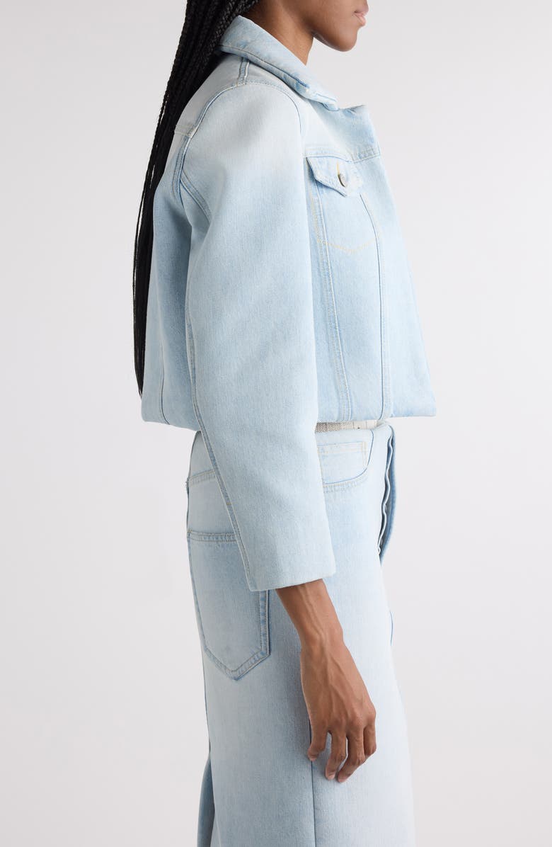Acne Studios Osky Padded Denim Crop Jacket, Alternate, color, Light Blue