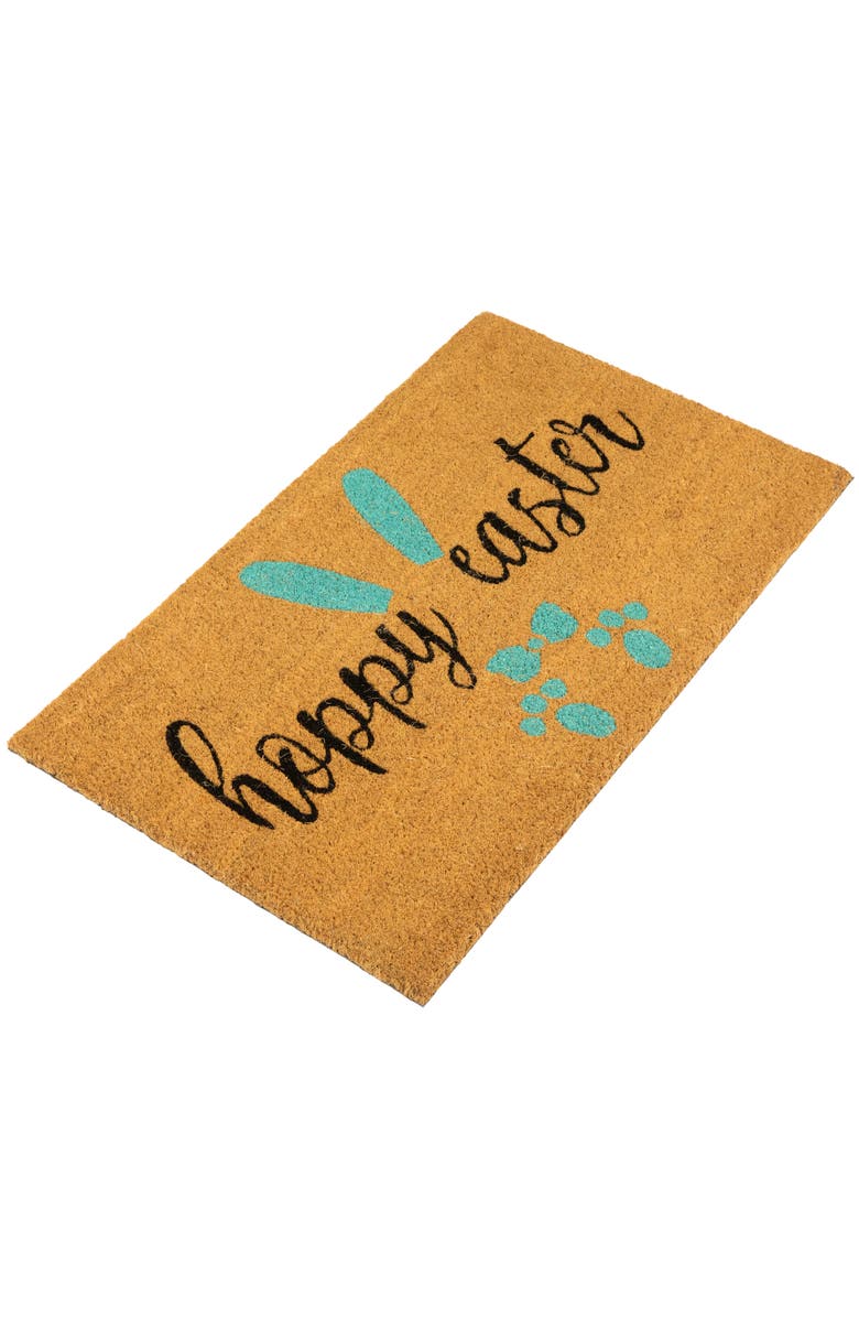 Northlight Natural Coir "Hoppy Easter" Outdoor Doormat - 18" x 30", Alternate, color, Blue