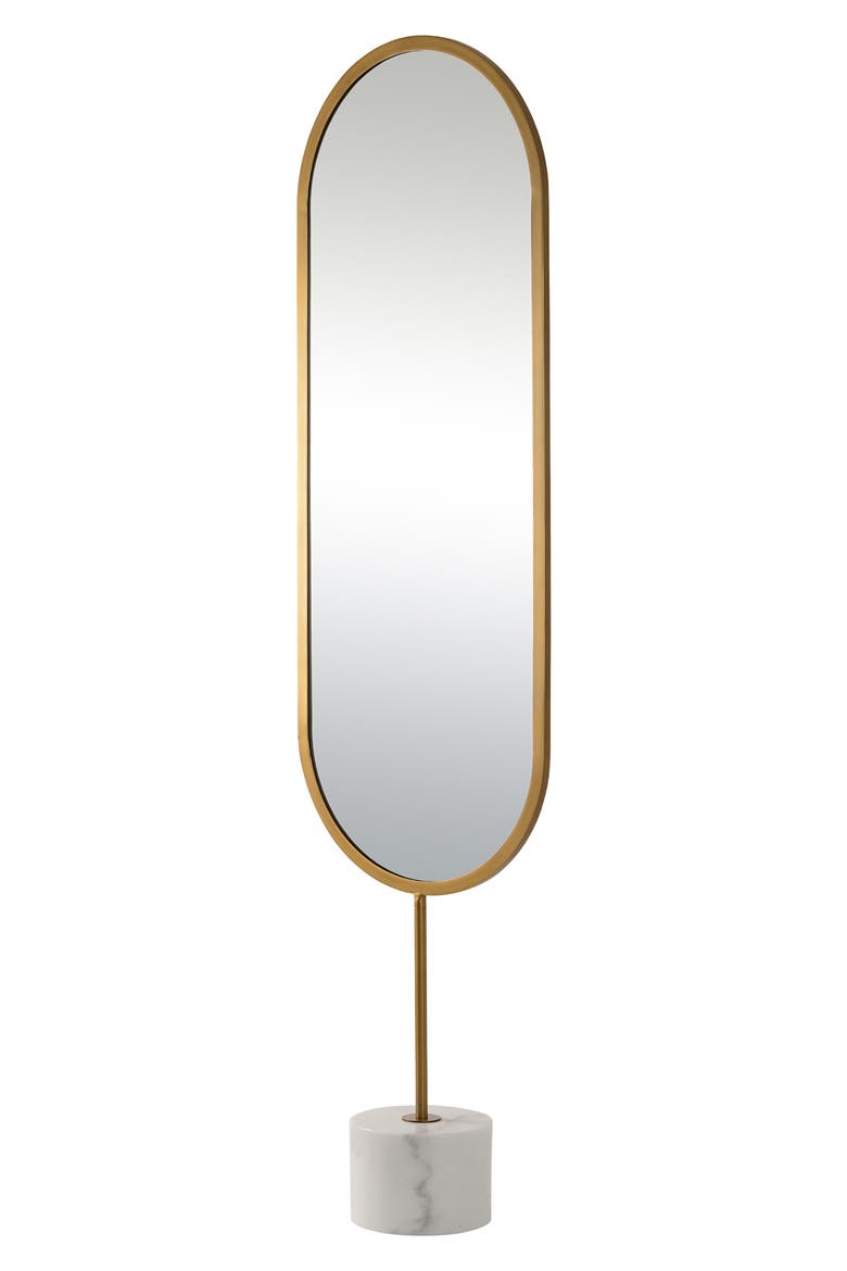 Taio Floor Mirror, Alternate, color, MIRROR ANTIQUE BRASS