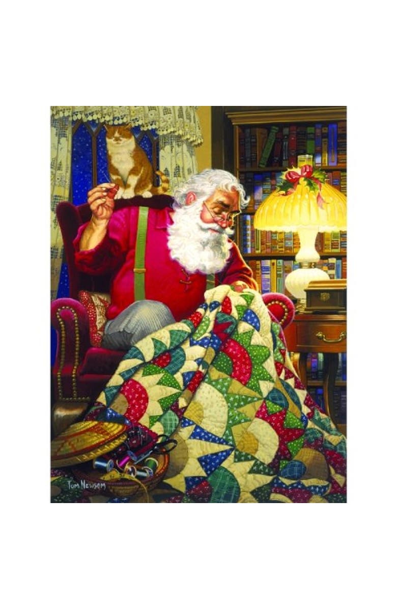 Sunsout Quilting Santa 1000 piece Jigsaw Puzzle for Adults, Alternate, color, Multicolor