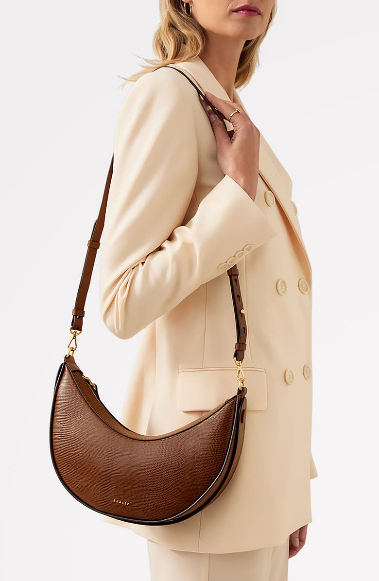 Radley The Kensal Lizard Embossed Small Shoulder Bag, Alternate, color, Saddle