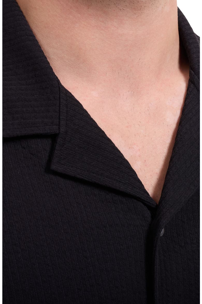 Seersucker Camp Shirt, Alternate, color, BLACK