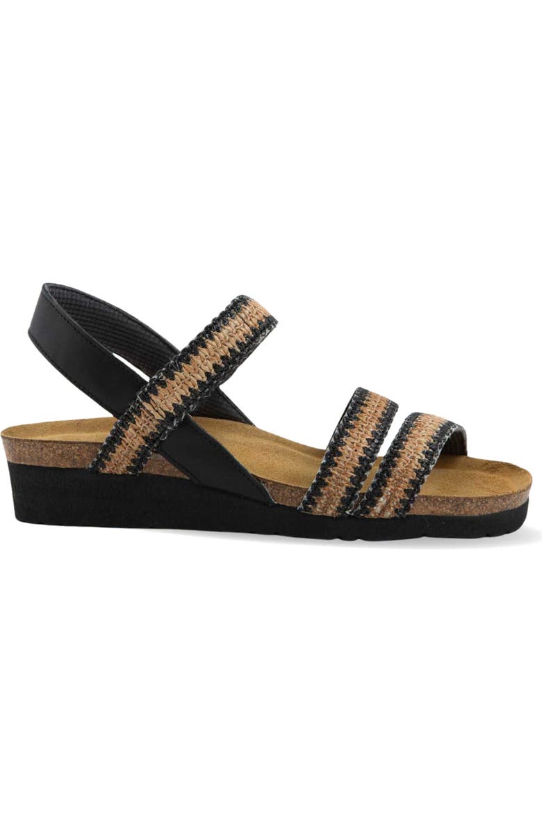 Naot 'Kayla' Sandal, Alternate, color, Jet Black Leather/ Raffia