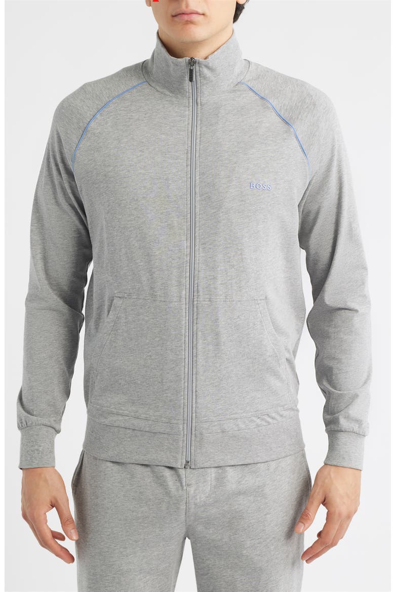 Mix Match Stretch Cotton Zip Jacket, Alternate, color, MEDIUM GREY