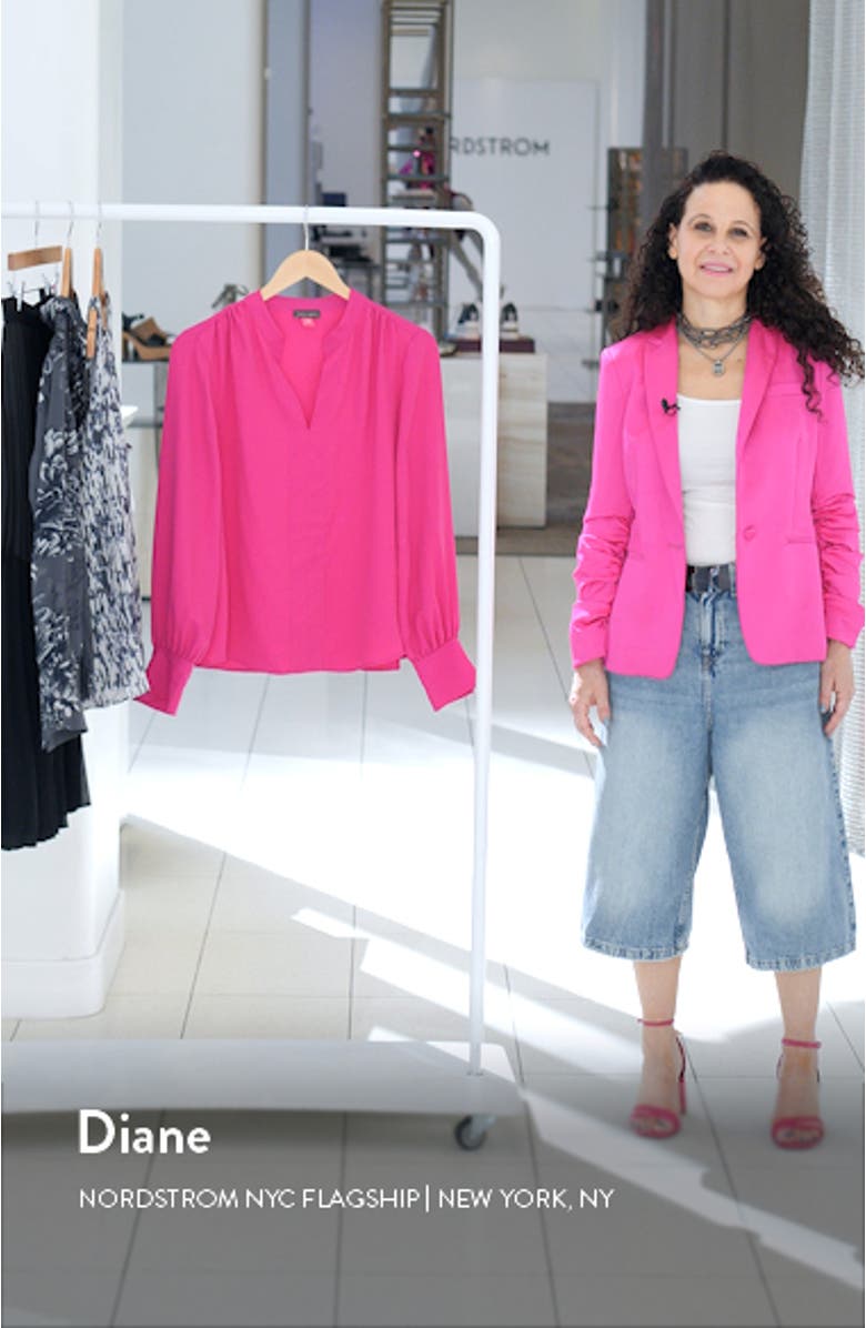 Bishop Sleeve Crepe Top, sales video thumbnail