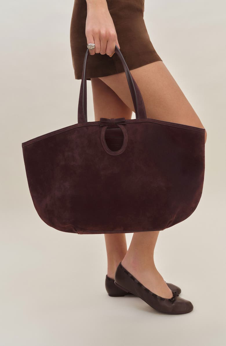 Reformation Large Regina Tote, Alternate, color, Espresso Suede