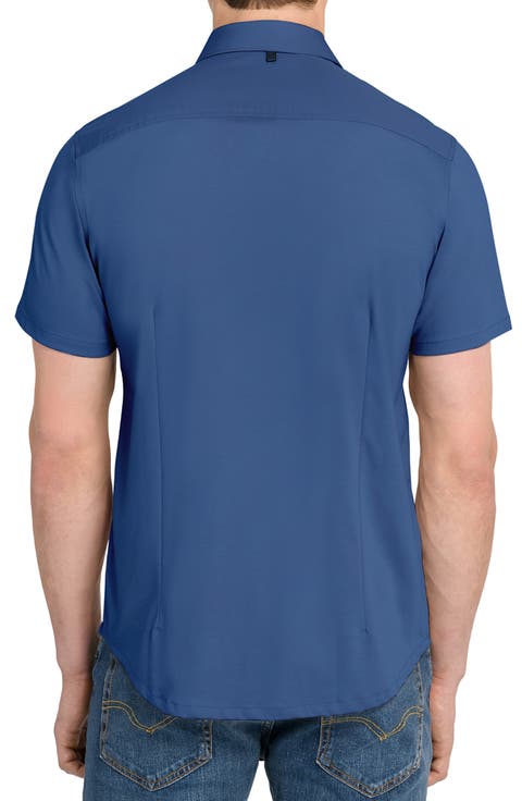 Hudson Reworked Slim Fit Short Sleeve Button-Down Shirt