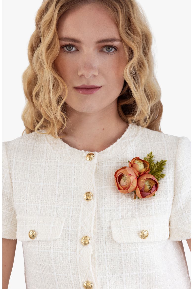The Ranunculus Floral Brooch, Alternate, color, Orange