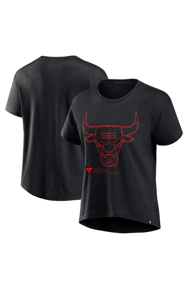 FANATICS Women's Fanatics Black Chicago Bulls Hand Check T-Shirt, Alternate, color, Black