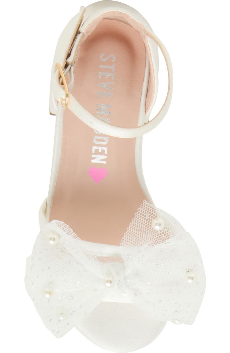 Steve Madden Kids' Debra Ankle Straw Bow Sandal, Alternate, color, White