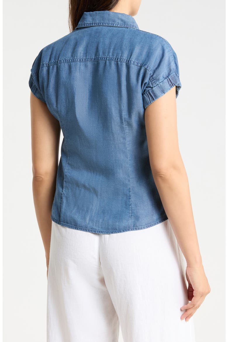 Short Sleeve Denim Shirt, Alternate, color, DARK WASH