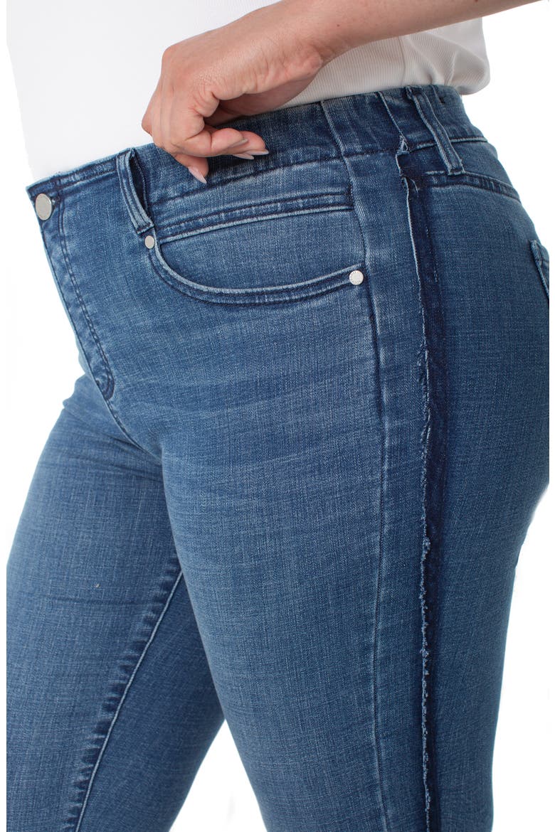 Gia Glider Frayed Side Stripe Pull-On Crop Flare Jeans, Alternate, color, TACOMA