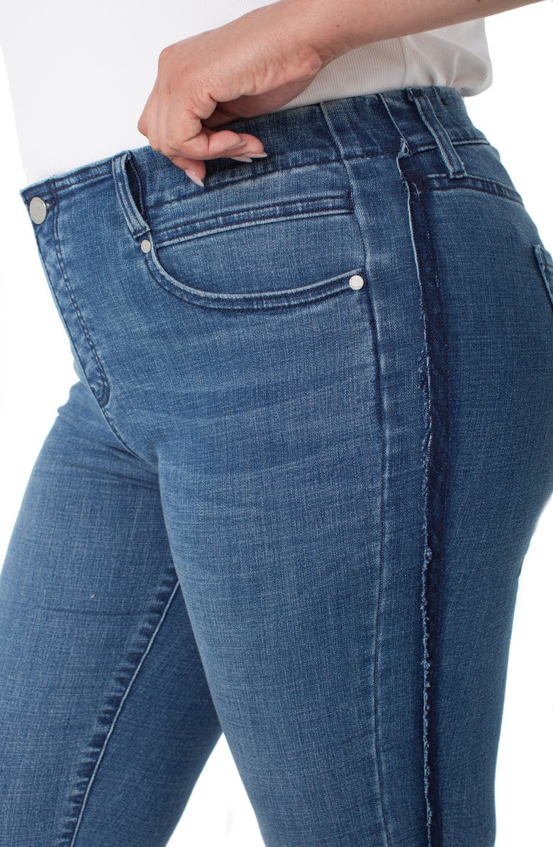 Liverpool Los Angeles Gia Glider Frayed Side Stripe Pull-On Crop Flare Jeans, Alternate, color, Tacoma