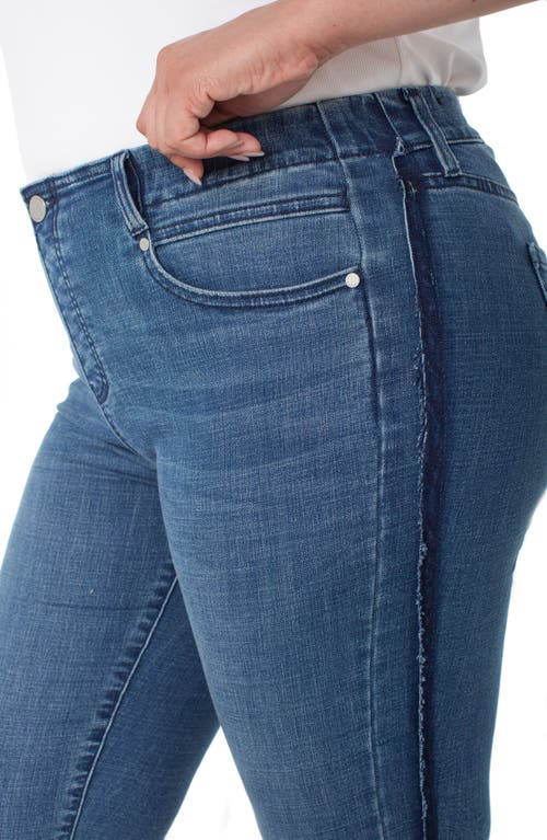Liverpool Los Angeles Gia Glider Frayed Side Stripe Pull-on Crop Flare Jeans