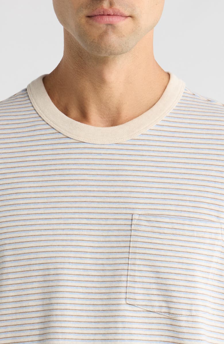 Corridor Mélange Stripe Cotton Pocket T-Shirt, Alternate, color, Light Blue