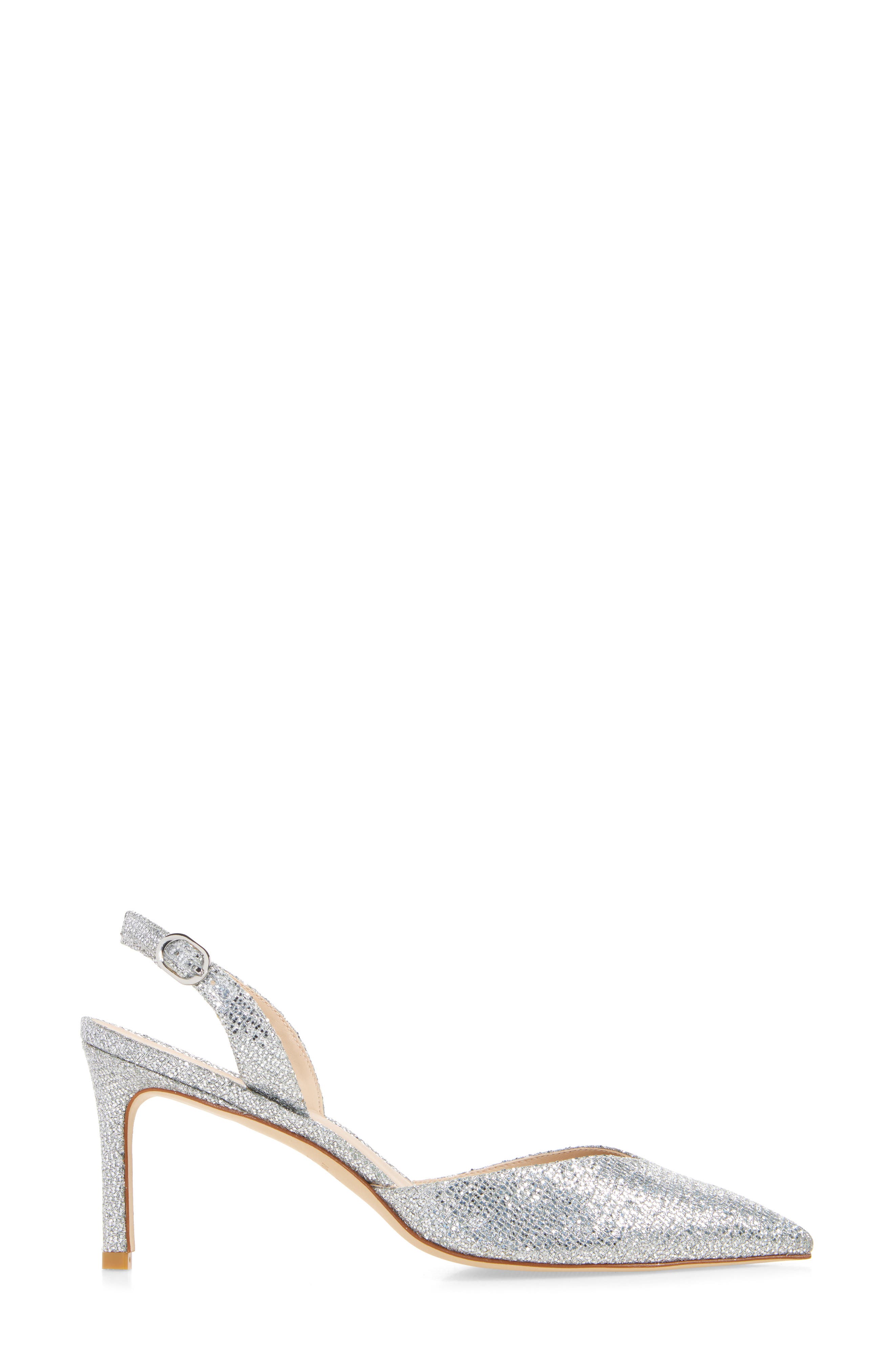 Stuart Weitzman Julia 75 Slingback Pump, Alternate, color, Silver