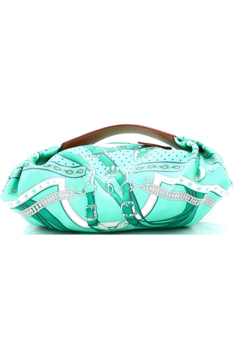 Pre-Owned Hermes Balusoie Bag Printed Silk and Leather, Alternate, color, Vert Comics