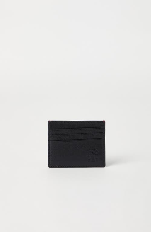 Brunello Cucinelli Capretta Card Holder In Black