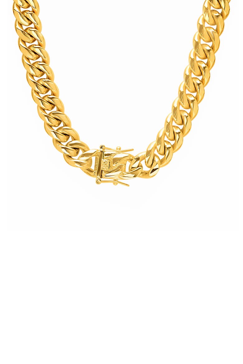 Men's 18K Gold Plate Curb Chain Necklace, Alternate, color, YELLOW