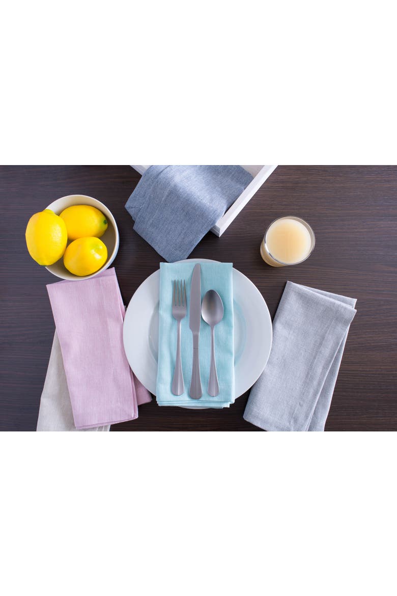 Solid Chambray Cotton Tablecloth, Alternate, color, Blue