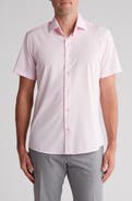 TOM BAINE Slim Fit Performance Short Sleeve Button-Up Shirt