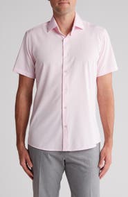 TOM BAINE Slim Fit Performance Short Sleeve Button-Up Shirt