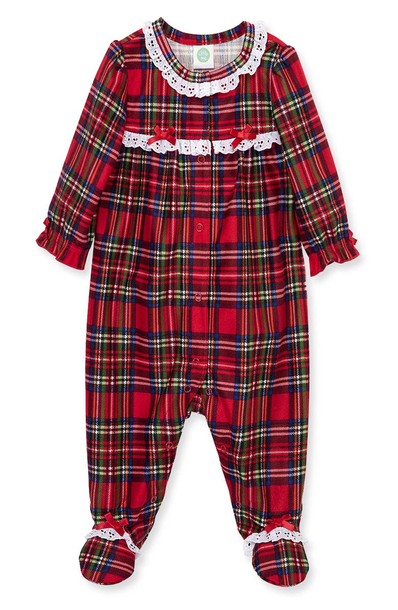 Little Me Plaid Footie, Main, color, Plaid