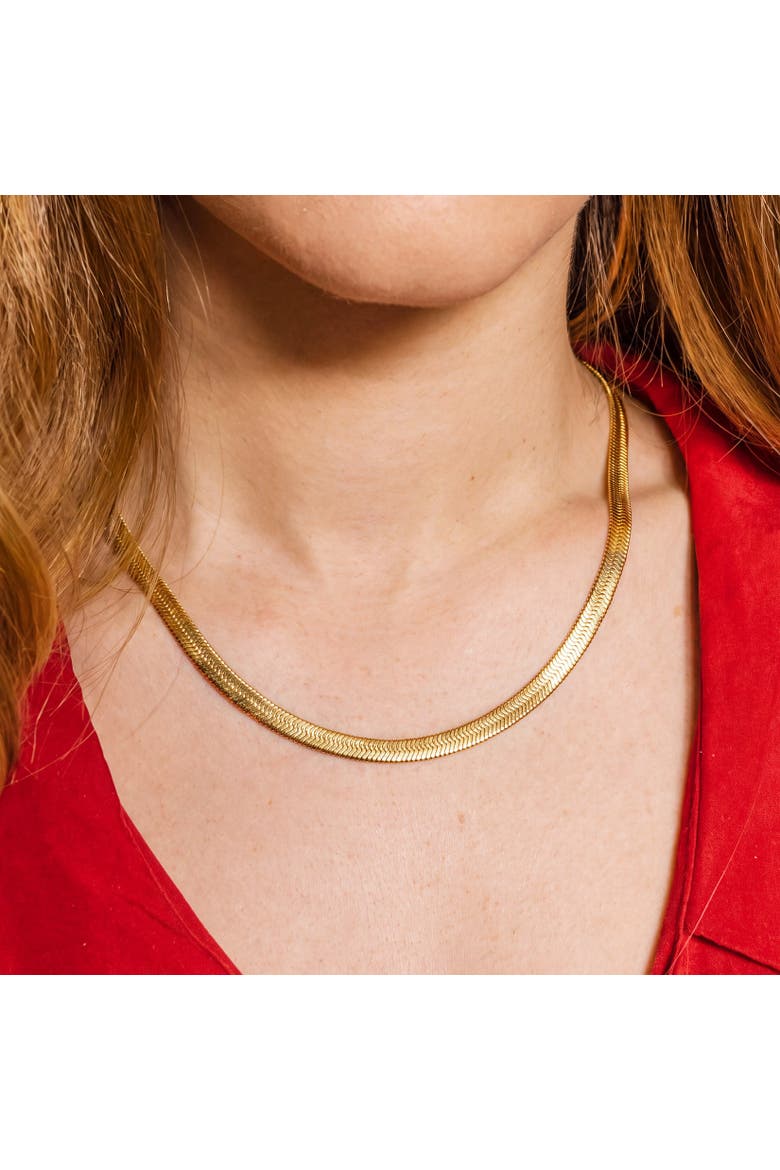 Silk Snake Necklace, Alternate, color, Gold Plated