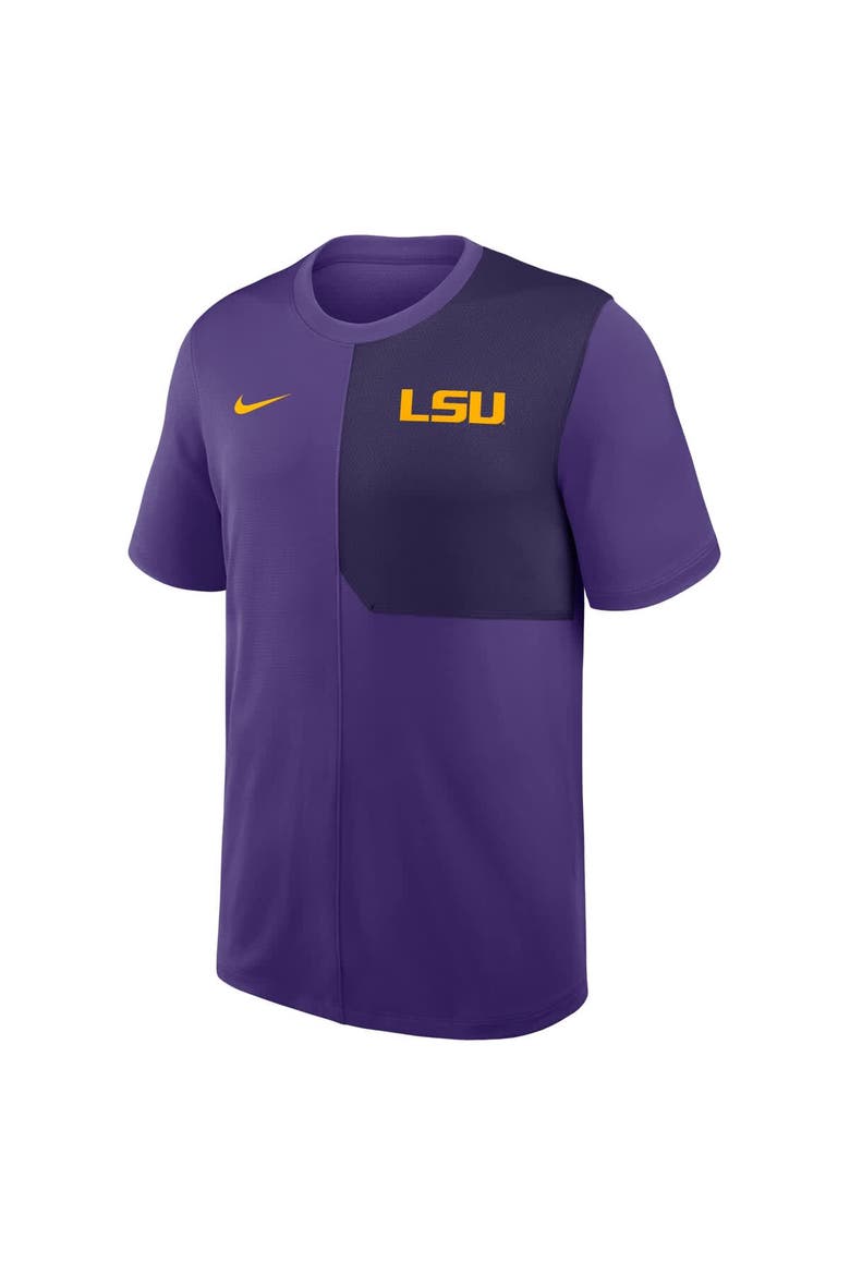 Men's Nike Purple LSU Tigers 2025 Sideline UV Performance Coach T-Shirt, Alternate, color, Purple