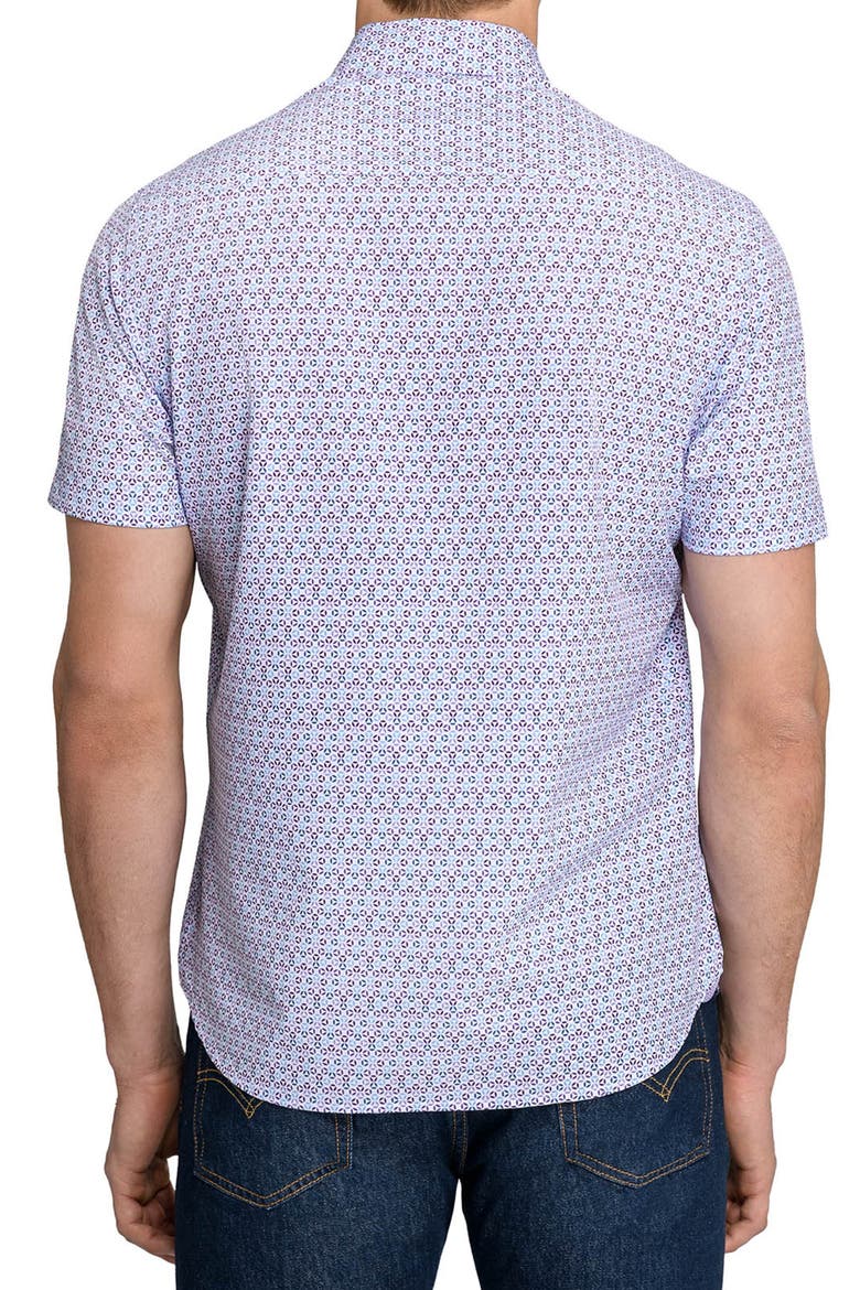 Slim Fit Circle Geo Performance Short Sleeve Shirt, Alternate, color, BLUE PURPLE